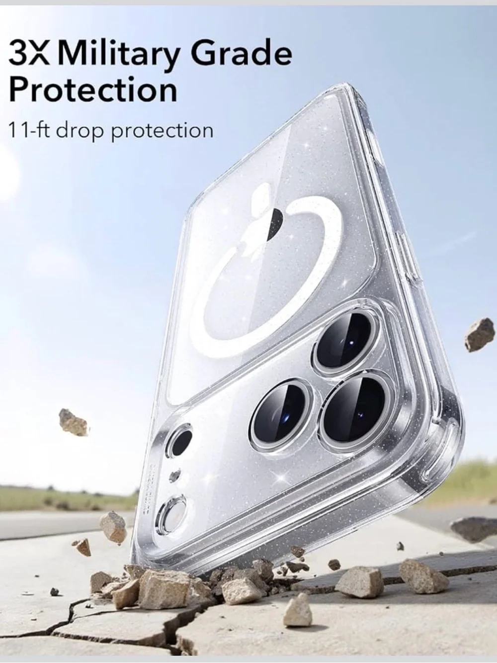 ESR Classic Hybrid for iPhone 18 Pro Max/17 Pro Max Case, Clear Shimmer